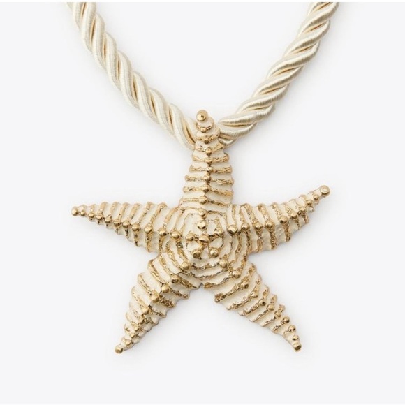 Zara Gold Rope Necklace with Embossed Metal Starfish Pendant. - Picture 3 of 3